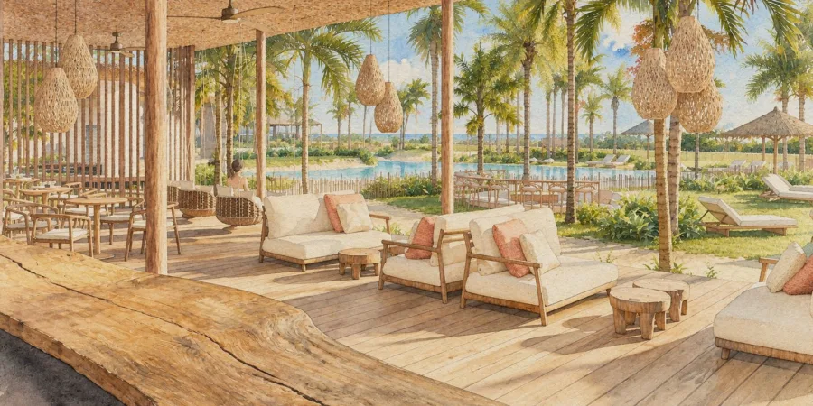 Aquarela do lounge do Raiz